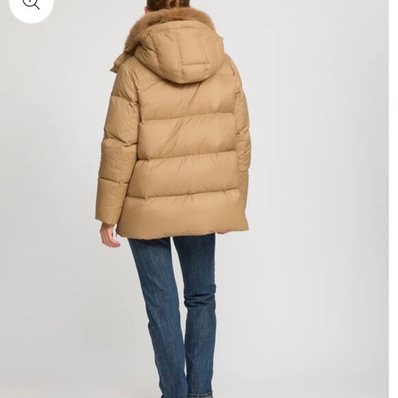 Yves Salomon A Line Down Jacket w/Fox Fur Hood Puffer Jacket NWT - Picture 3 of 14